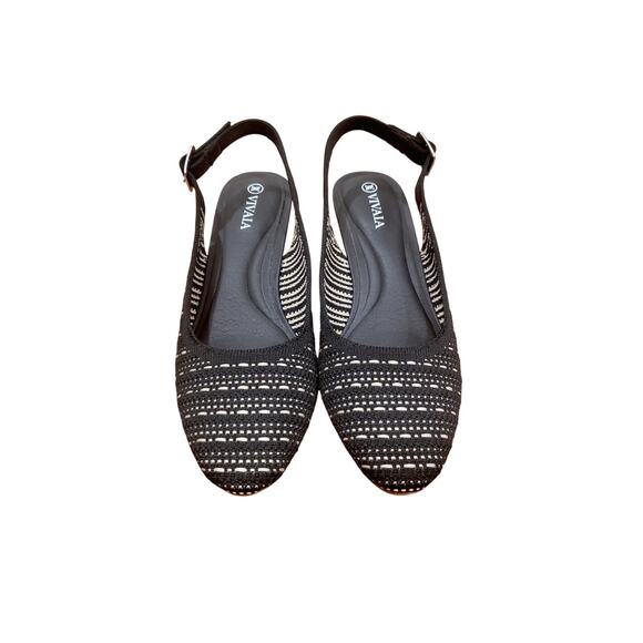 Vivaia Tamia Almond Toe Slingback Wedge Sandals Size EU 37 (US 6.5) - Picture 1 of 7